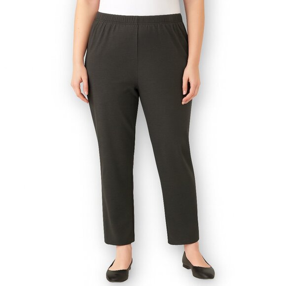 Modern Soul Ponte Pants Relaxed Fit Charcoal Gray XL Petite NWT - Picture 1 of 10